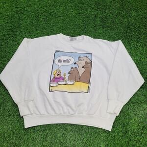 Vintage 1996 Funny Bear Milk Sweatshirt Women XL 26x23 Baggy